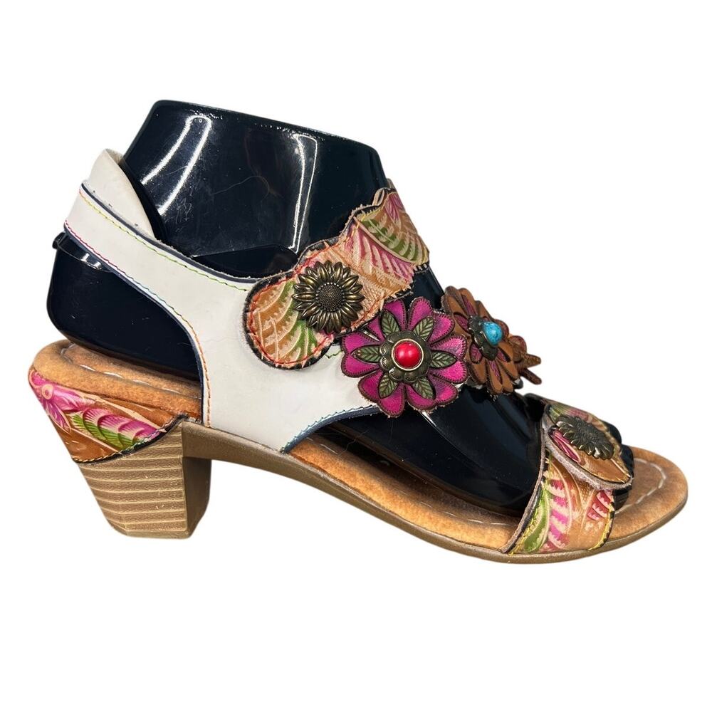 L’artiste By Spring Step Women’s Aromas Purple Floral Sandal Size 37 US 6.5/7